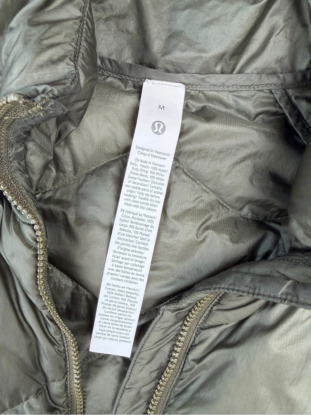 Lululemon Women’s Featherweight 900-Down-Fill Quilted Jacket In Olive Brown M - Picture 6 of 10